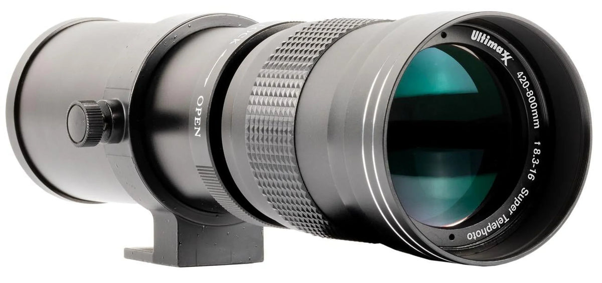 Ultimaxx 420-800mm f/8.3-16 Super  Manual Telephoto Zoom T-Mount Lens Kit for Nikon F-Mount D6, D5, D4, D850, D810, D800, D780, D750, D610, D600, D7500, D7200, D5600, D5500, D5300, D3500 and D3400 D