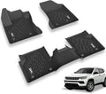 3W Floor Mats for Jeep Compass 2017-2023 Full Set Front and Rear 2 Rows seat Floor Liner with All Weather Odorless  (New Body Style Only), Black