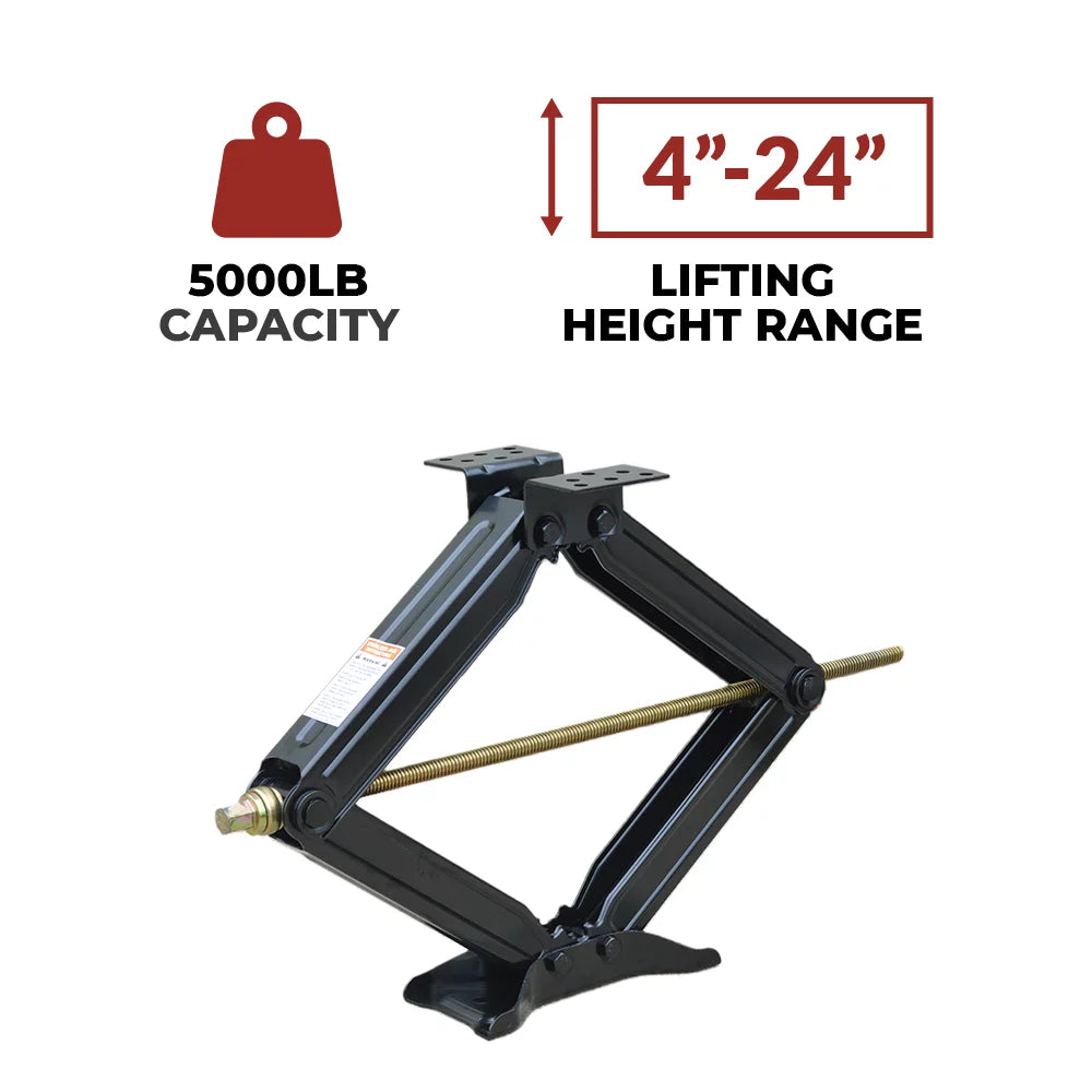 Bastion Distribution Two New 24" Scissor Jacks | 5000lb Capacity | 4-24” Adjustable Height | Great For Stabilizing Trailers, Campers & More | -5000MSJ24