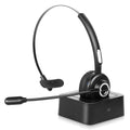Comfortable Bluetooth Headset, -M97 Wireless Headset with Microphone, Wireless Cell Phone Headset with Noise Isolation Mic Charging Base Mute Function for Realme X3 With Charging Dock