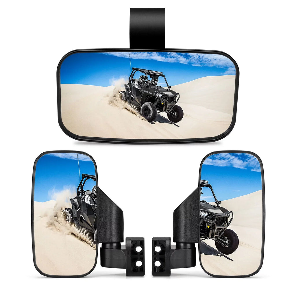 Rear View Mirrors Set 1.75"-2" Bar Clamp Center Mirrors Compatible with Polaris  900 1000 Can-Am X3