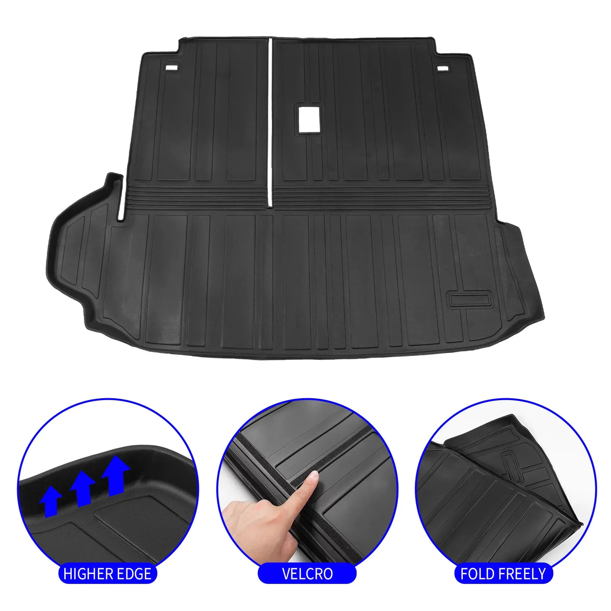Cargo Mat Compatible with 2020-2024 Toyota Highlander Trunk Mat Cargo Liner  Back Seat Cover Protector 2022 7 Seats Highlander Accessories (2020-2023, Trunk Mat with Backrest Mat)