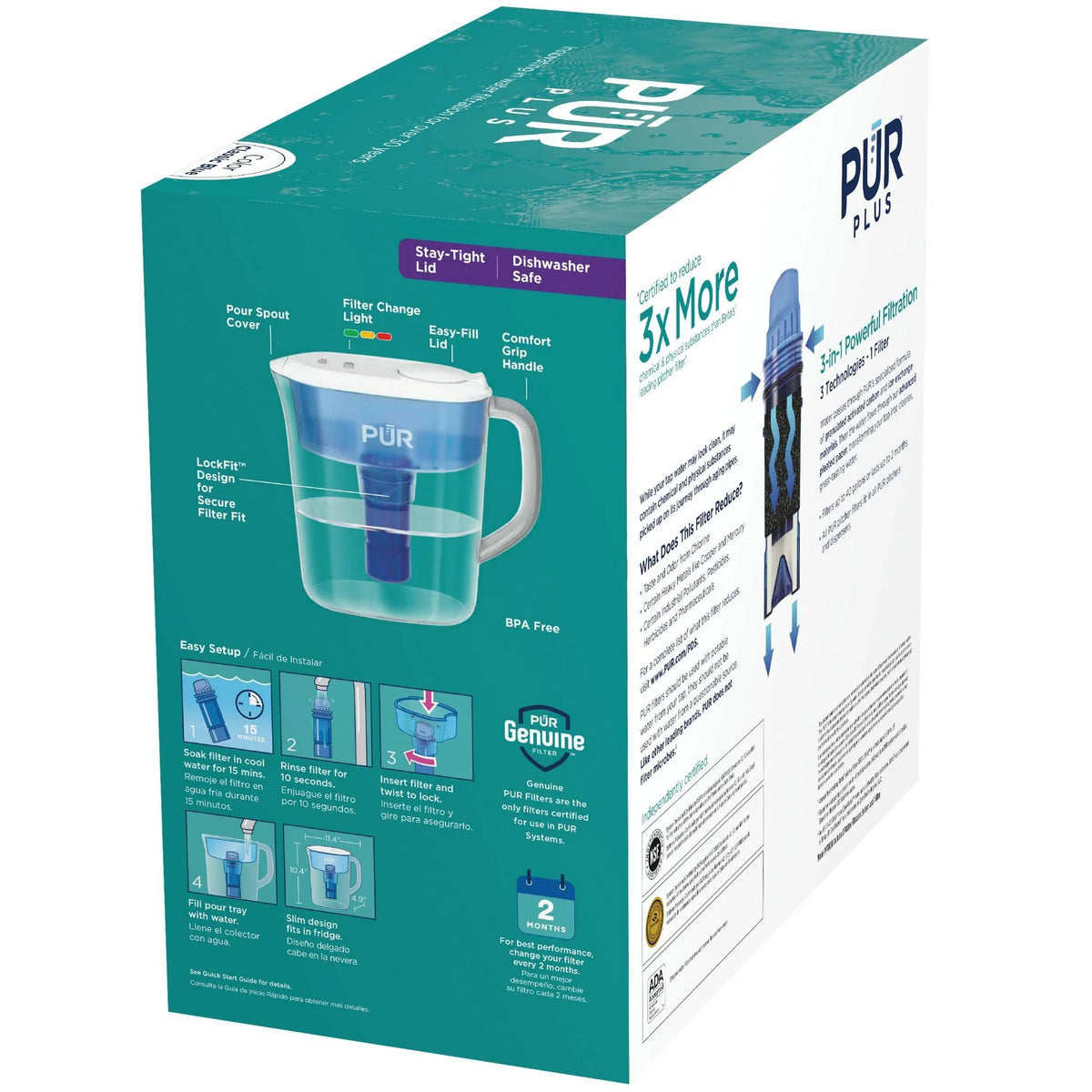 11 Cup Water Pitcher Filtration System White/Blue PPT110WA