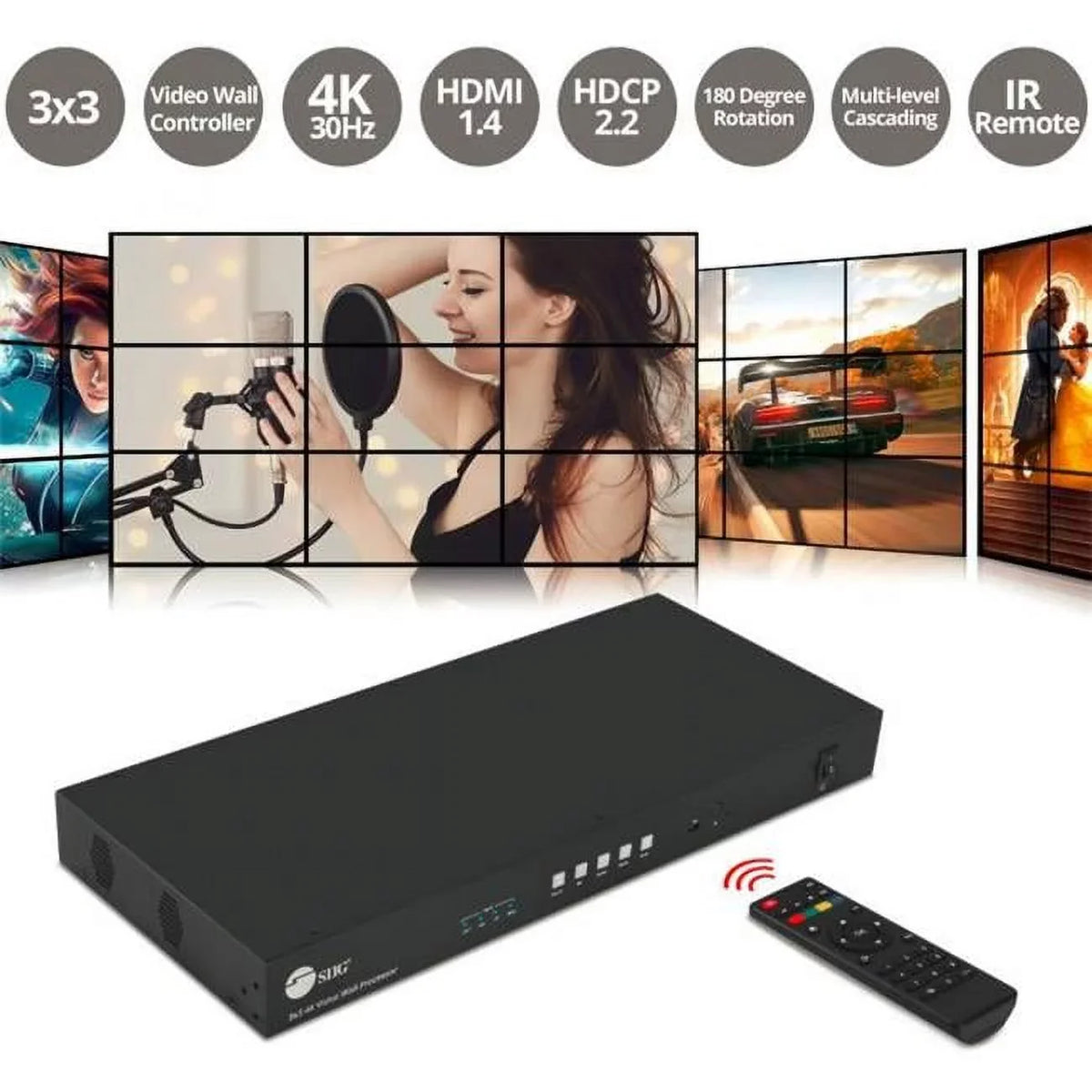 3x3 4K Video Wall Processor with -C    Input