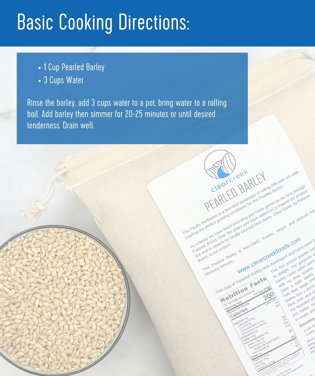 Pearled Barley Bulk | 25 lbs Bucket | Non  | Kosher | Food Storage