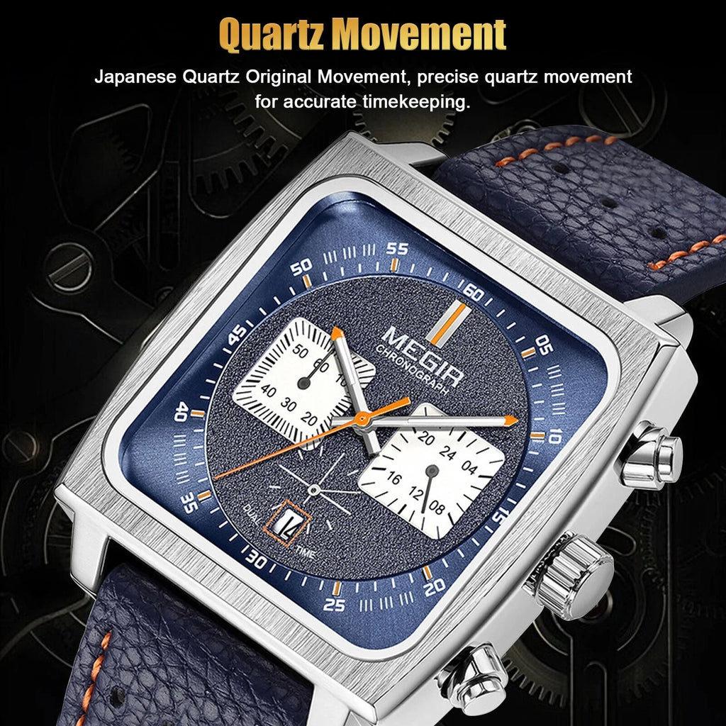 Waterproof  Men's Leather Luminous Analog Sports Quartz Military Wristwatch