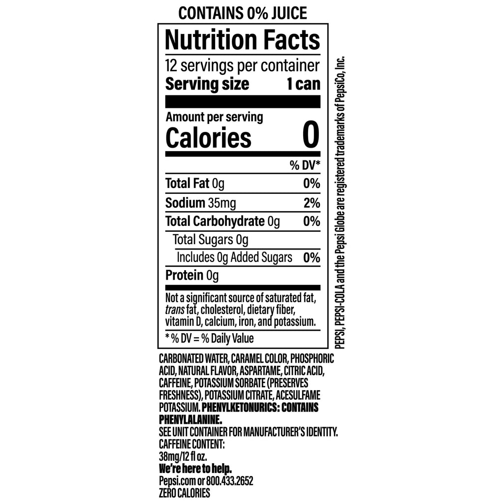 Pepsi Cola Zero Sugar Mango Soda Pop, 12 fl oz, 12 Pack Cans