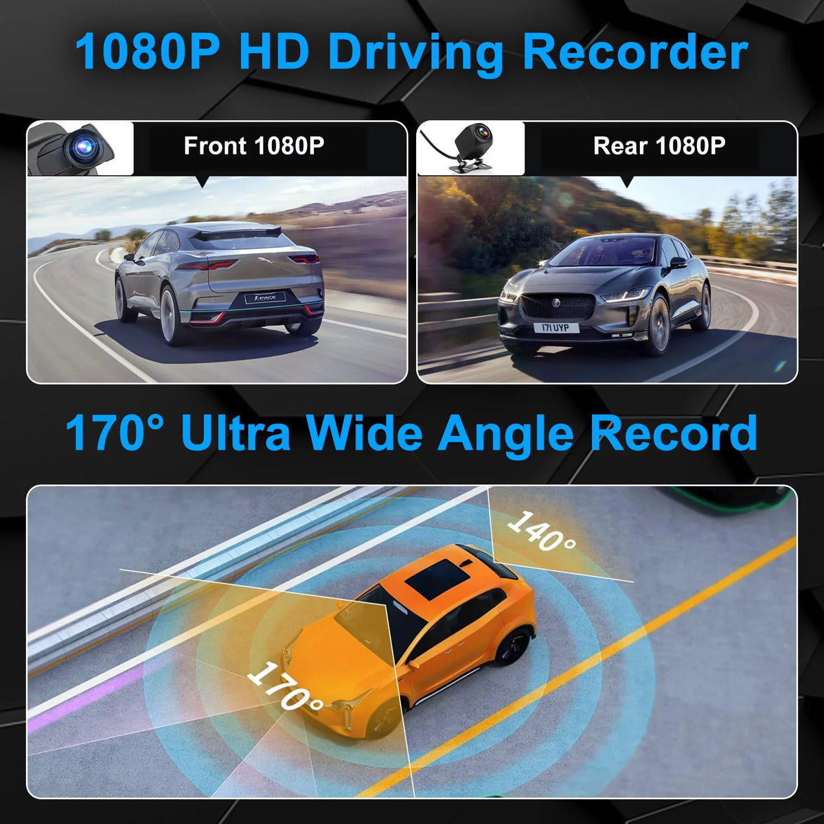 Car Rear View Mirror Camera,  1080P Dash Cam Backup Camera, Dual Driving Recorder with Night Vision, G-Sensor,  Touch Screen