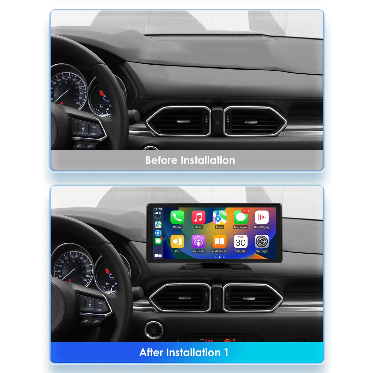 Android Auto Wireless Apple Carplay 360° Adjustable 10.26 Inch Touchscreen Car Radio Stereo Head Unit Bluetooth  Navigation Player With Backup Camera