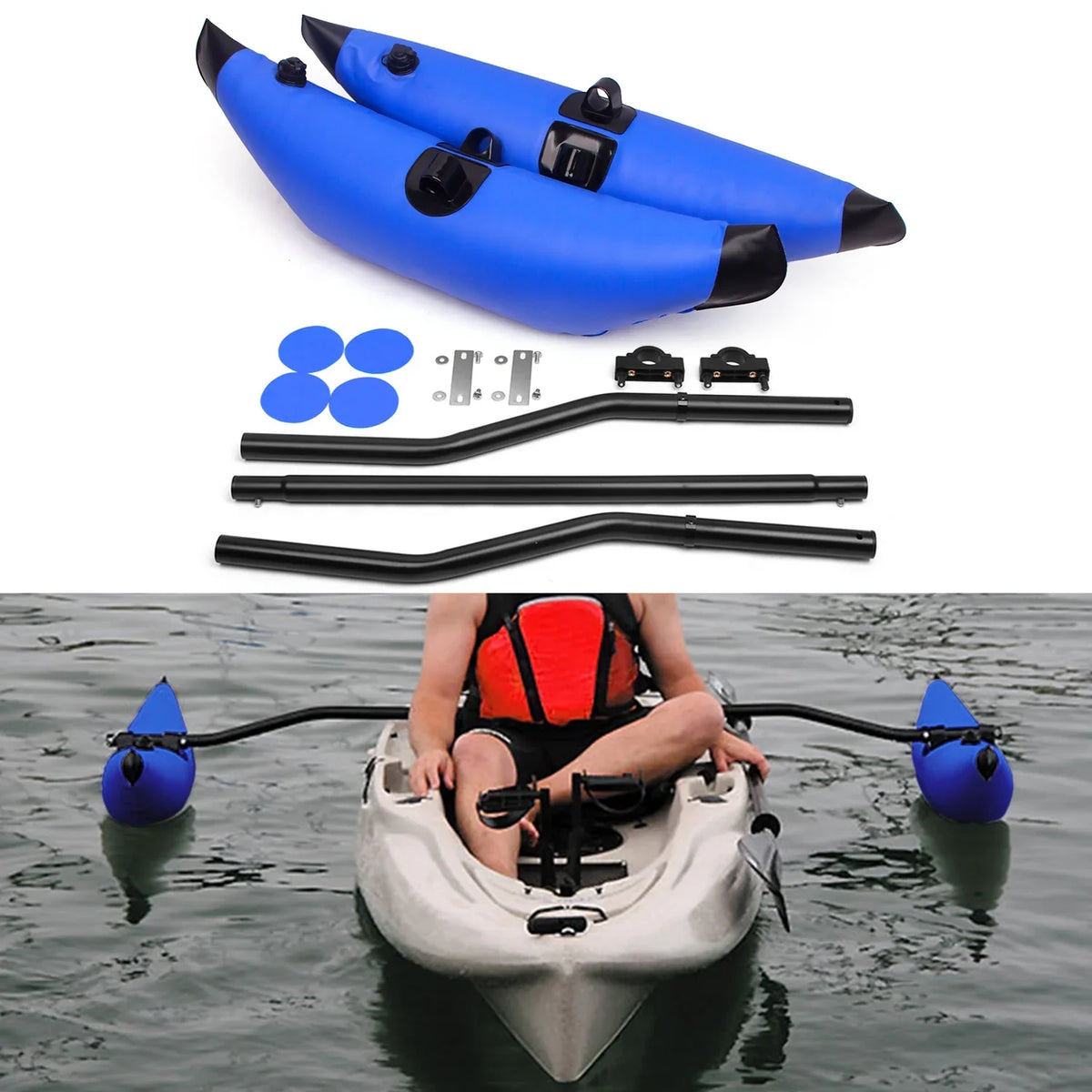 Spirastell Kayak Float,Boat Float Stabilizer Float With Sidekick With Sidekick Arms Rod Boat Float Sidekick Arms Rod Pvc Inflatable Float With Float Stabilizer Kit Tuyya Zdhf Eryue Qisuo Huiop
