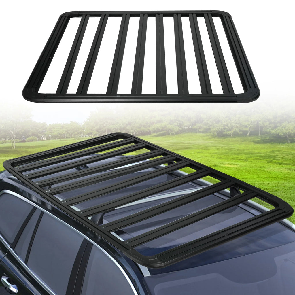 67"x52" Aluminum Car Roof Platform, Universal Rooftop Cargo Carrier System Max 660lbs Load, Black Fits for  Truck Cars