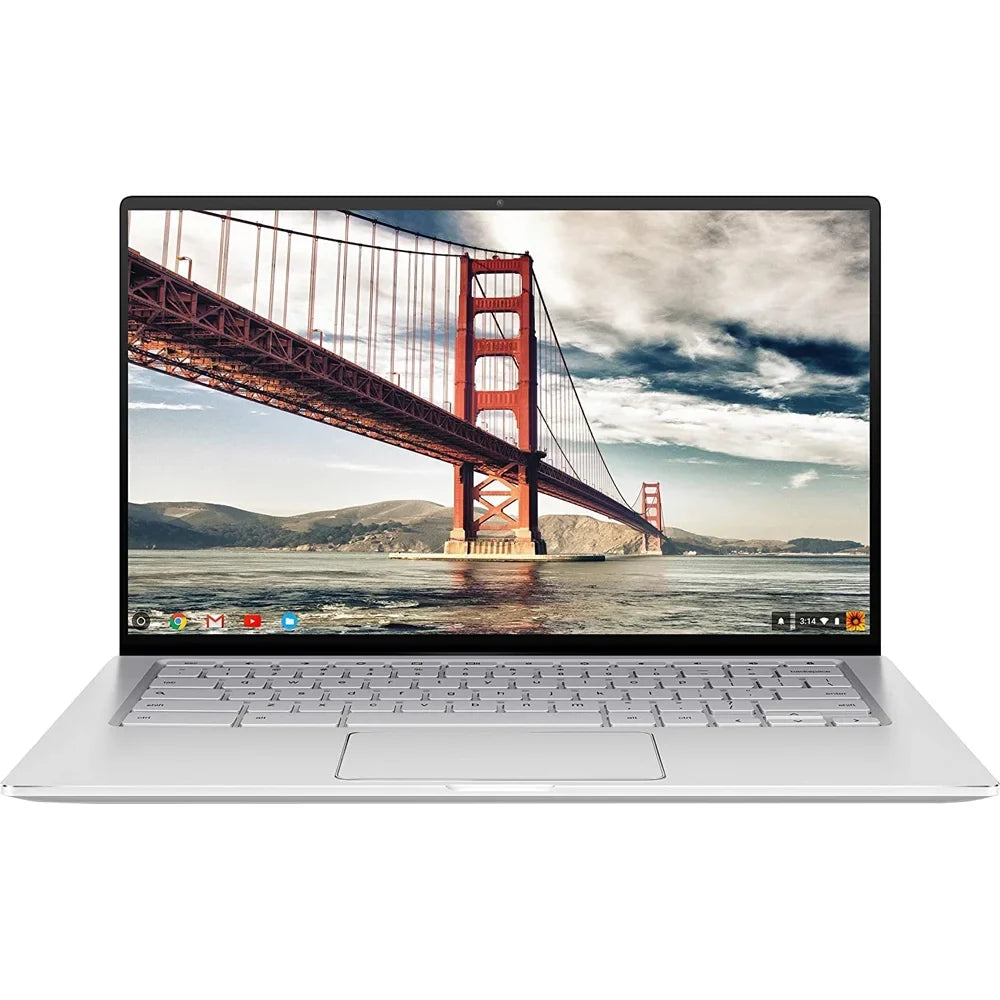 Chromebook Flip C434 2-In-1 Laptop, 14" Full  Touchscreen 4-Way NanoEdge, Intel Core M3-8100Y Processor, 4GB , 64GB eMMC Storage, All-Metal Body, Backlit , Chrome , Silver - (Open Box)