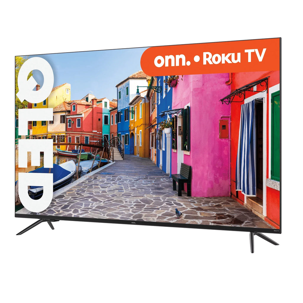 onn. 55”  4K  (2160p) Roku Smart  with Dolby Atmos, Dolby Vision, Local Dimming, 120hz Effective Refresh Rate, and  (100071701)