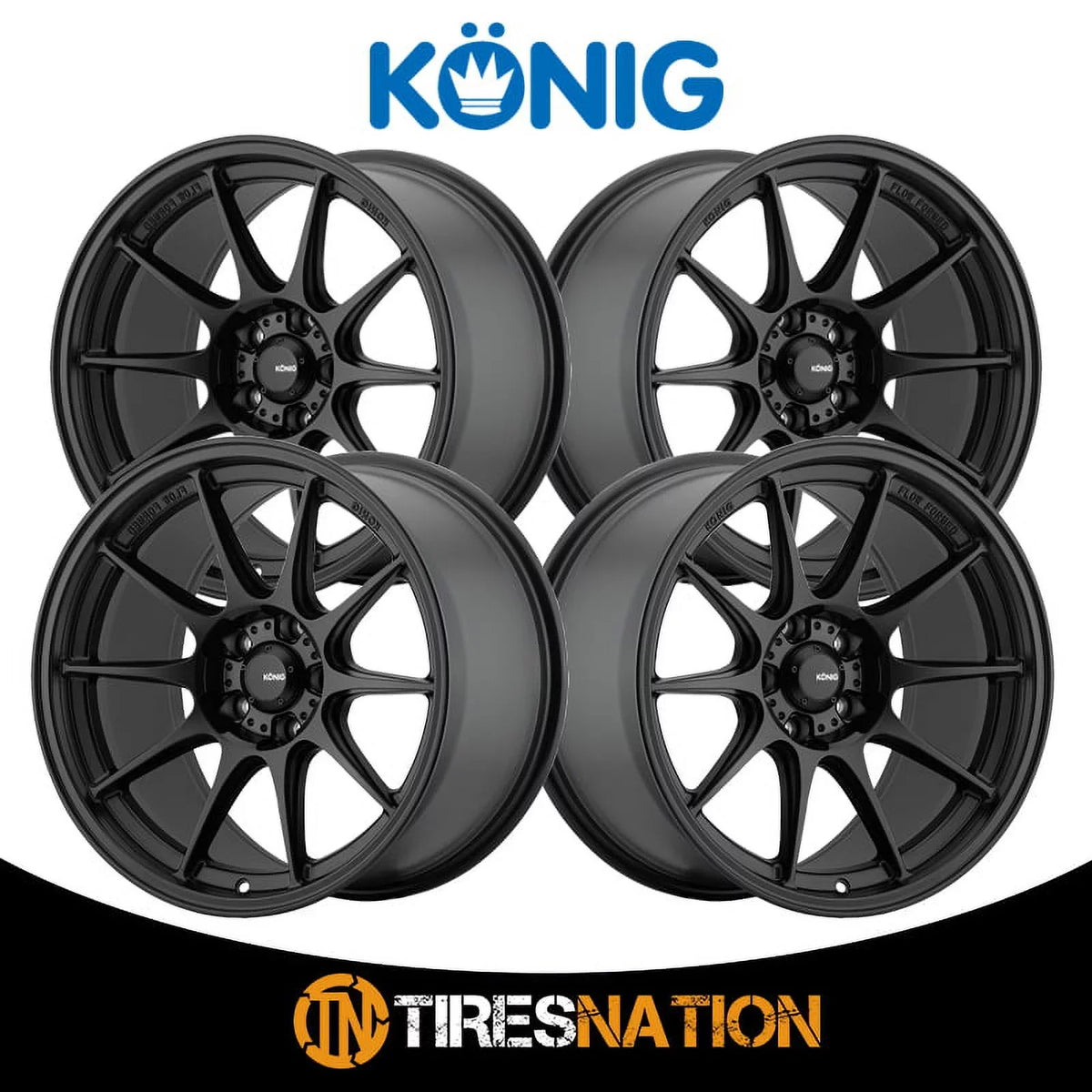 Konig 57B Dekagram 17x9 5x100 +40et Semi-Matte Black Wheel
