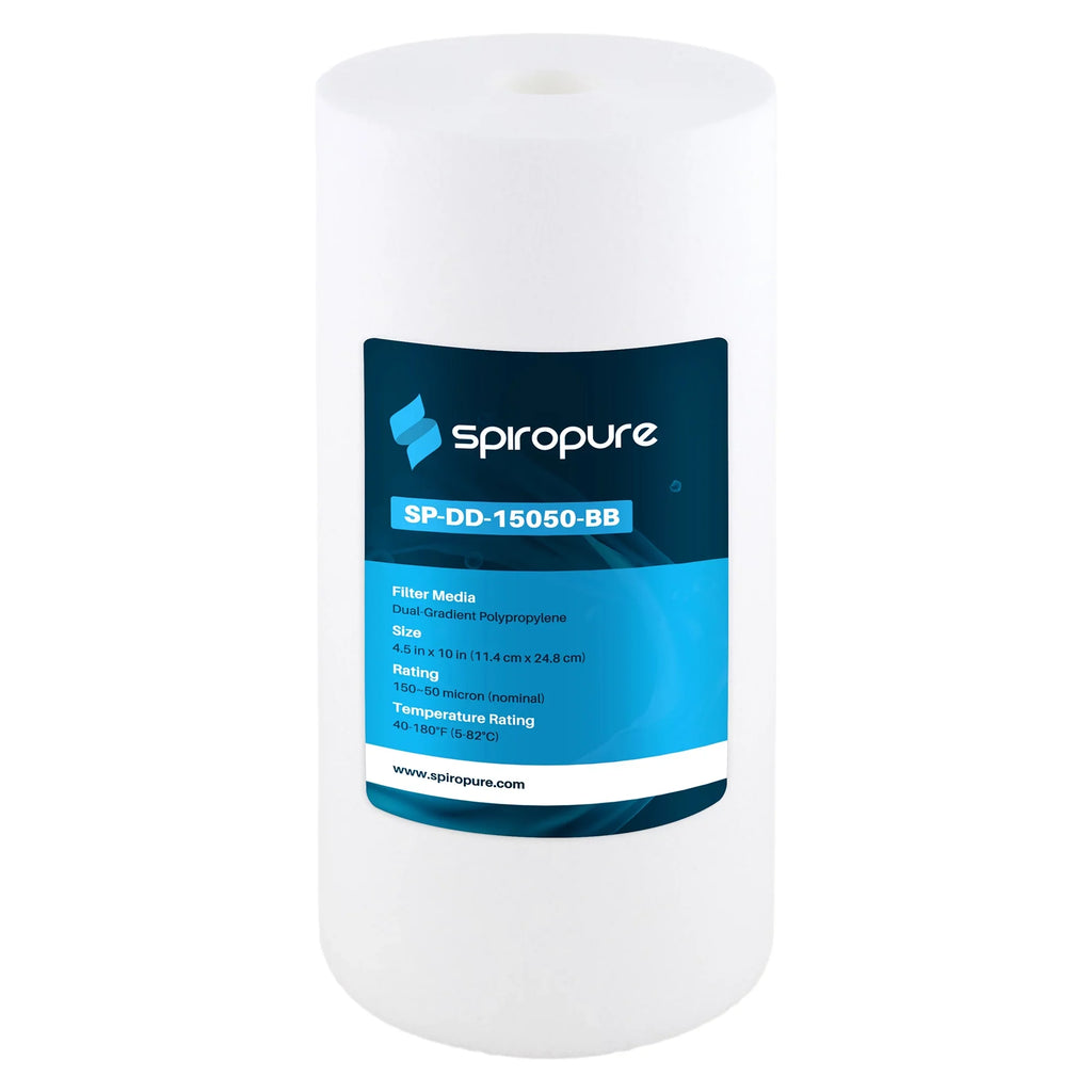 SpiroPure 10 x 4.5" Dual Gradient Polypropylene Filter, 50 Micron (8 Pack)