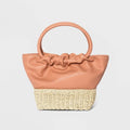 Straw Mini Tote Handbag - A New Day Natural, Brown