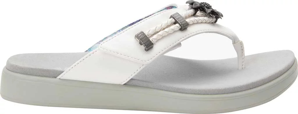 Women's Alegria by  Lite Layah Thong Sandal White Vegan Leather 41 M