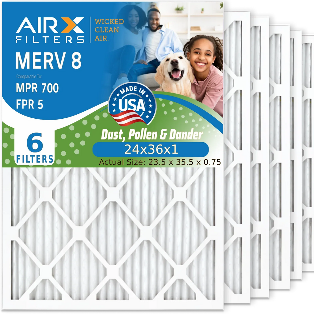 24x36x1 Air Filter  8 Comparable to  700 &  5 Electrostatic Pleated Air Conditioner Filter 6 Pack   Premium  Made 24x36x1 Furnace Filters by     .