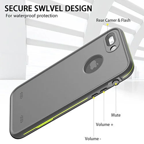 iPhone 8 Plus & 7 Plus Waterproof Case - Underwater Snowproof Dirtproof Shockproof Cover
