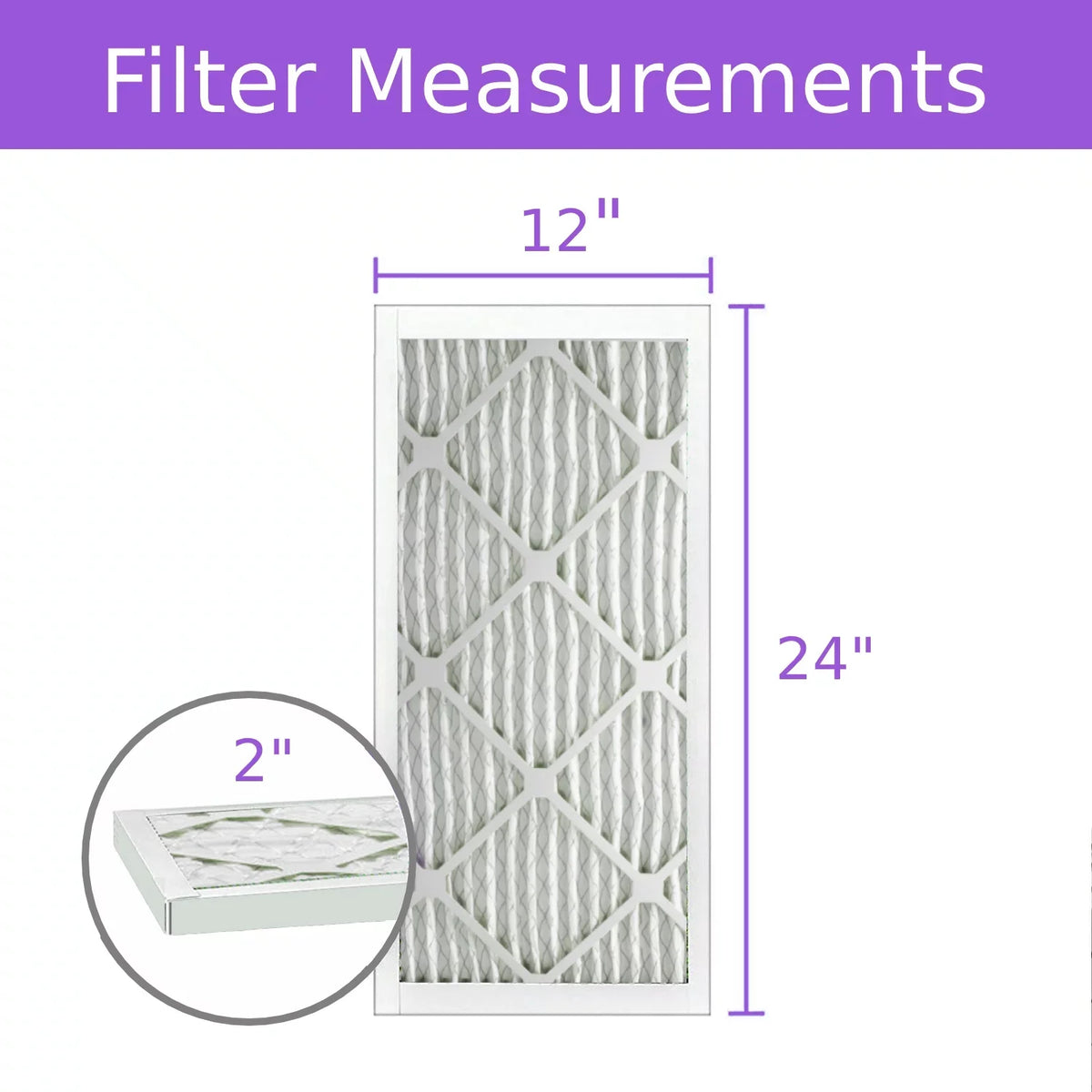 12x24x2, Purolator DMK80 Extended Surface Pleated Air Filter, Mechanical  8, (6 Pack)