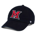 Men's '47 Black Miami University RedHawks Vintage Clean Up Adjustable Hat -