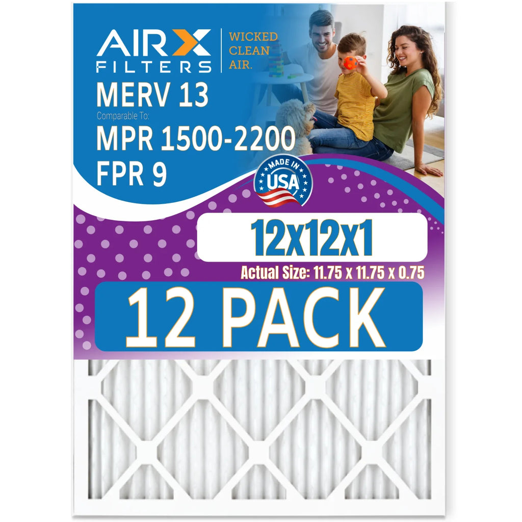 12x12x1 Air Filter  13 Rating, 12 Pack of Furnace Filters Comparable to  1500 - 2200 &  9 - Made in  by     .