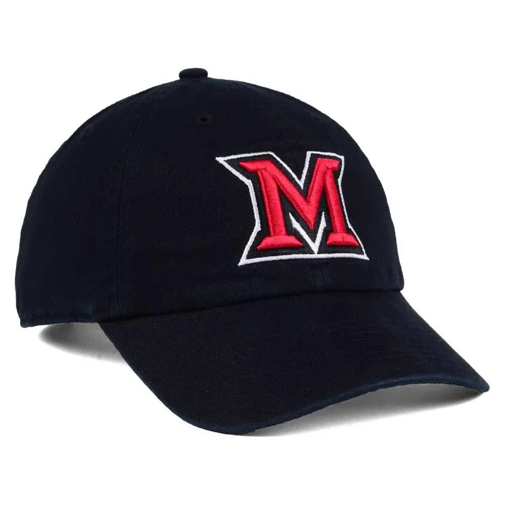 Men's '47 Black Miami University RedHawks Vintage Clean Up Adjustable Hat -