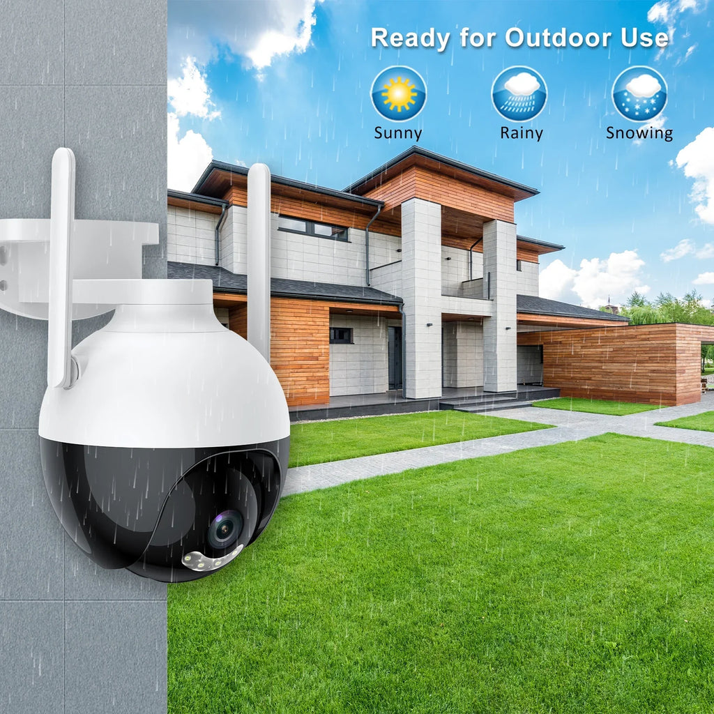 Lixada WiFi 4MP  Camera Wireless  Home System 360° View Color Night Vision 2-Way Audio Motion Detection Remote Access Waterproof IP66