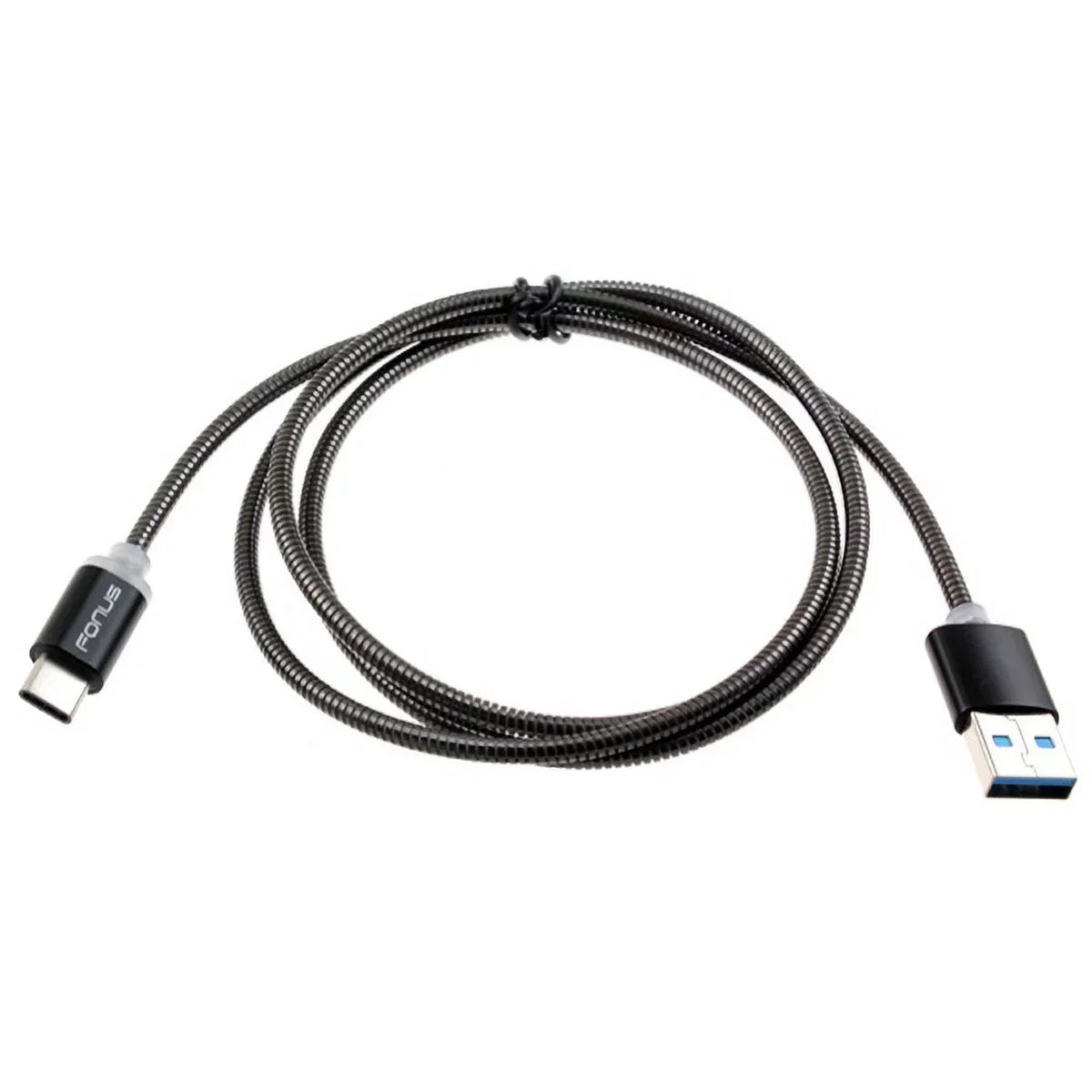 Type-C 3ft Metal  Cable w  Port Fast 18W Car Charger G4M for Samsung Galaxy Tab S3 9.7 S9 Plus, S8+ S8, S10e S10 Plus active 5G Note 9 8 10 Plus A9 A50 A20 A10e - Sonim XP8 XP3