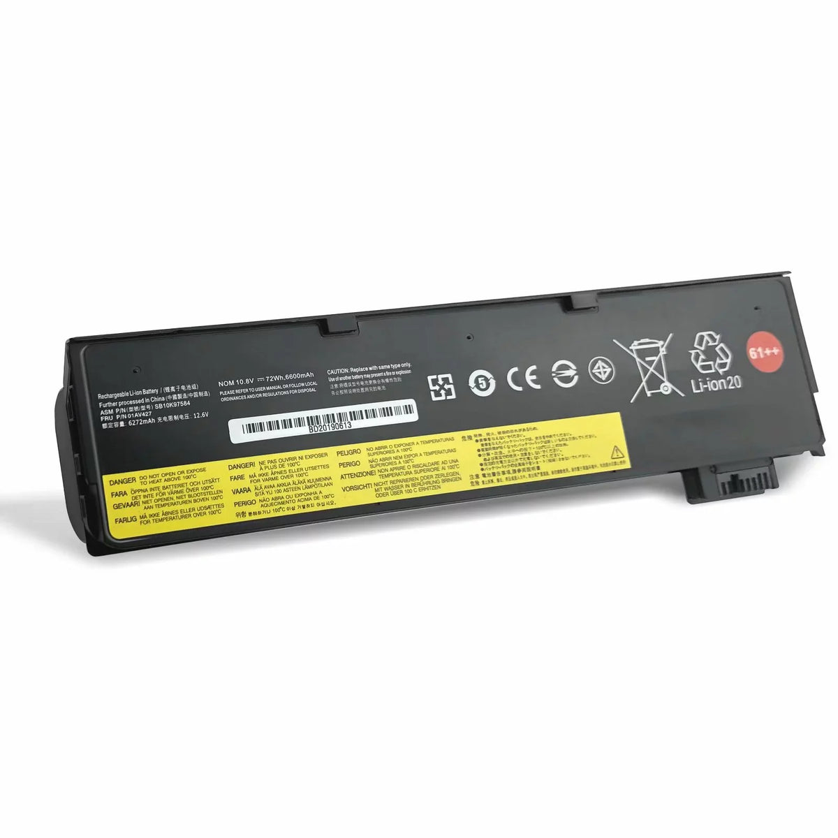 61++ Replacement Laptop Battery Compatible with Lenovo ThinkPad A475 A485 TP25 P51S P52S T470 T480 T570 T580 Series 01AV492 01AV427 01AV428 (10.8V 72Wh)