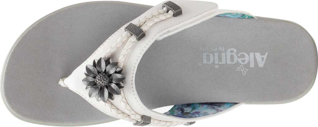 Women's Alegria by  Lite Layah Thong Sandal White Vegan Leather 41 M