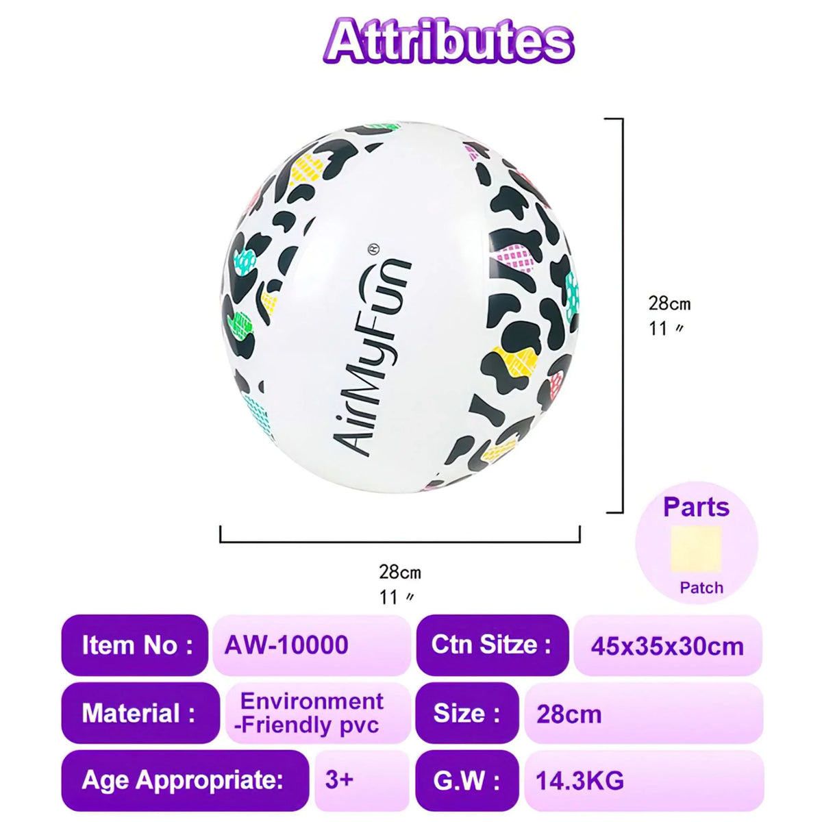 CoSoTower Inflatable Beach Ball, Colorful Cheetah Pool Float, Suitable for Both Children and Men