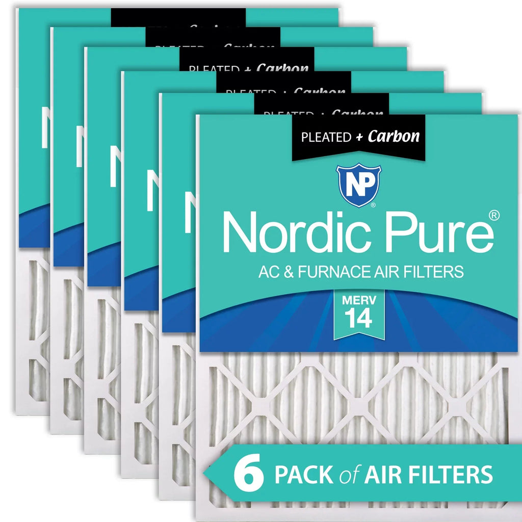Nordic Pure 12x18x1 Pleated Air Filters  14 Plus Carbon 6 Pack