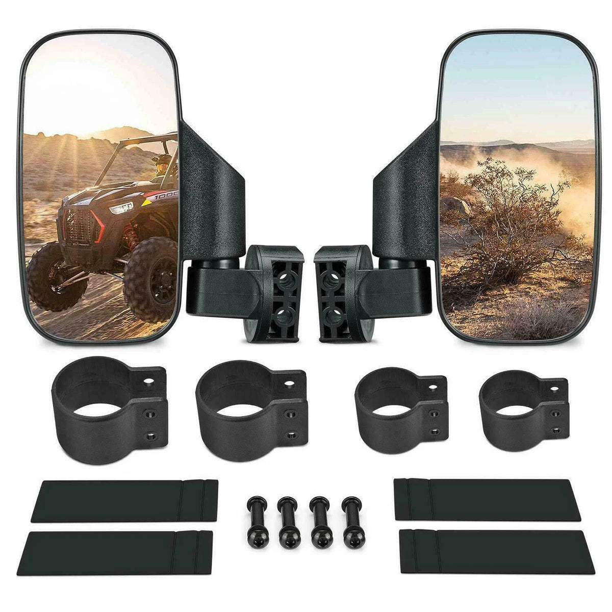 Rear View Mirrors Set 1.75"-2" Bar Clamp Center Mirrors Compatible with Polaris  900 1000 Can-Am X3