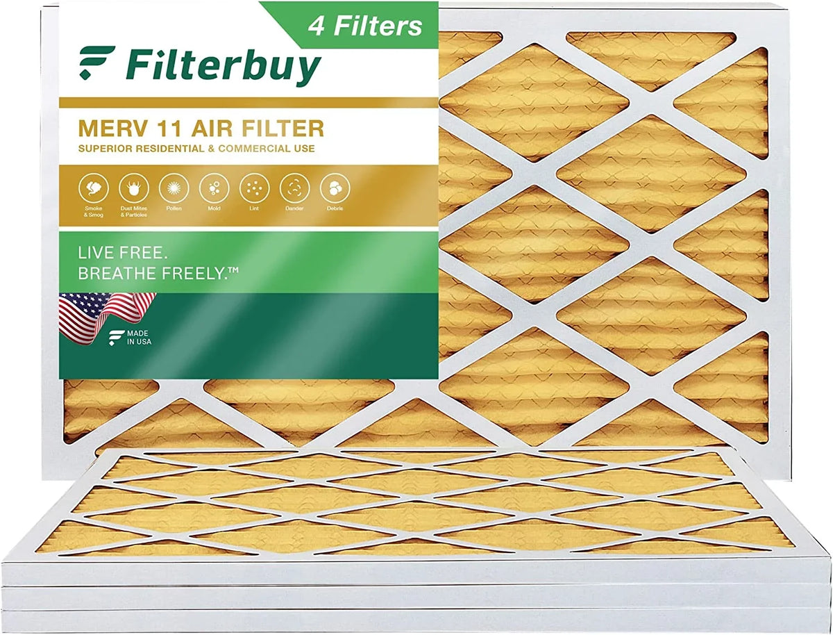 Filterbuy 14x28x1  11 Pleated   Furnace Air Filters (4-Pack)