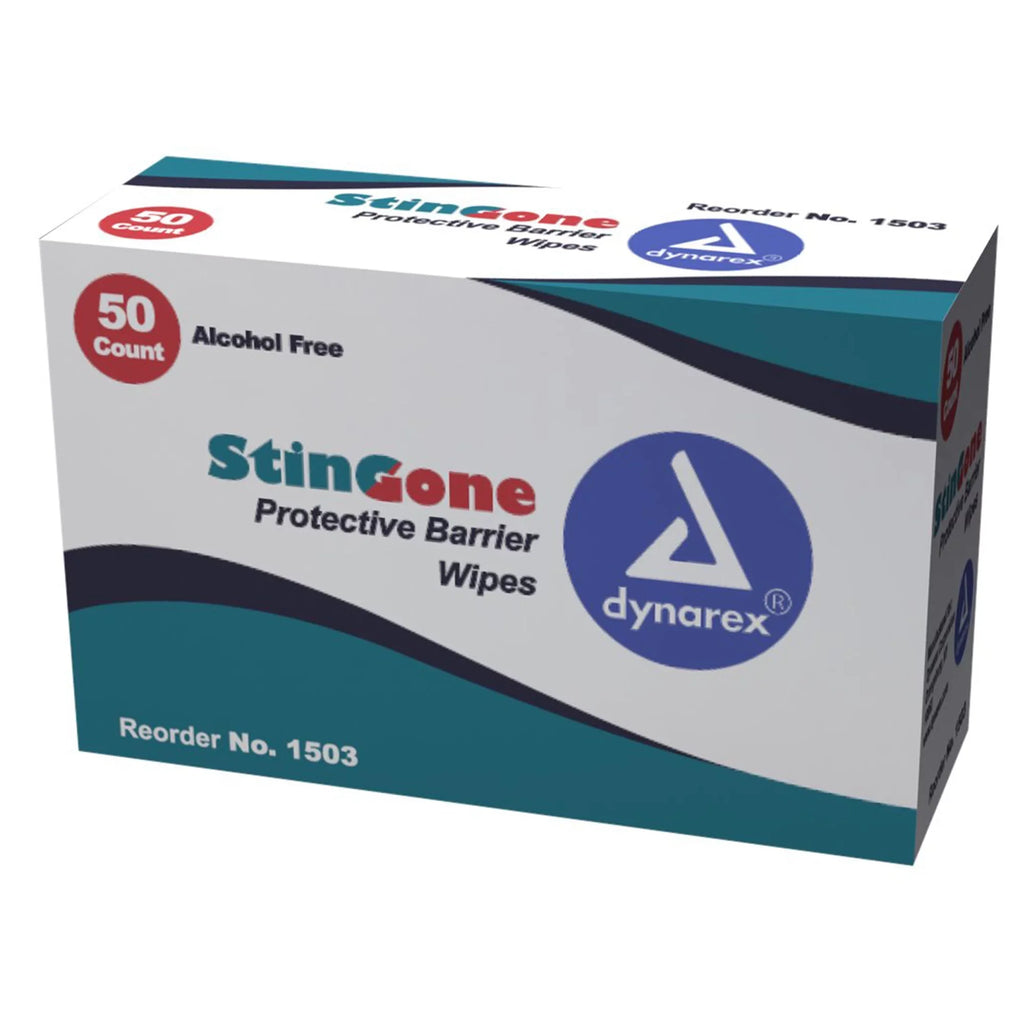 StinGone Skin Barrier Wipes Box of 50, Unscented