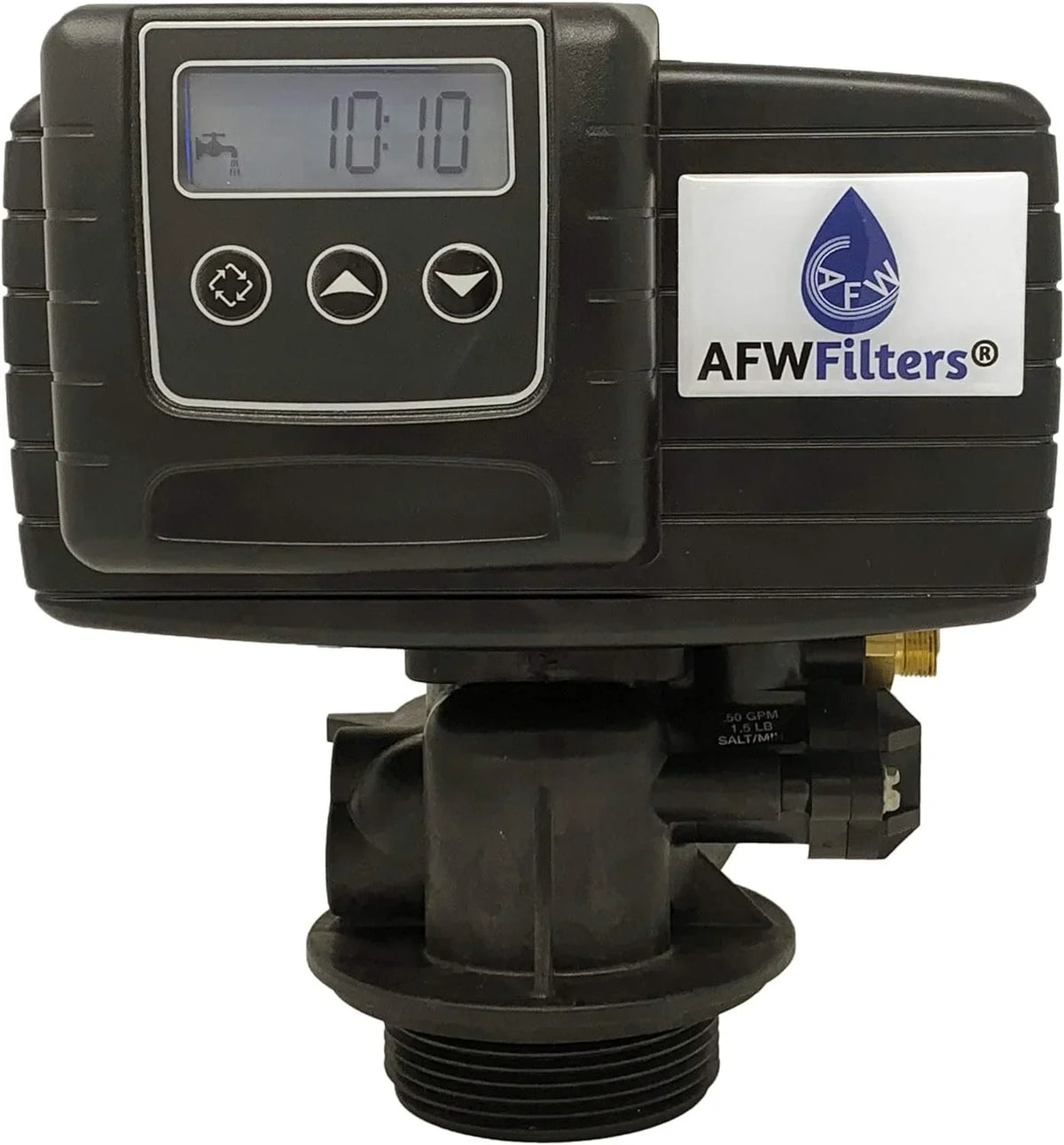 AFWFilters 2 cubic Foot 64k Whole Home Iron Pro Water Softener with Fine Mesh Resin, 3/4" Stainless Steel  Connection, and Black Tanks
