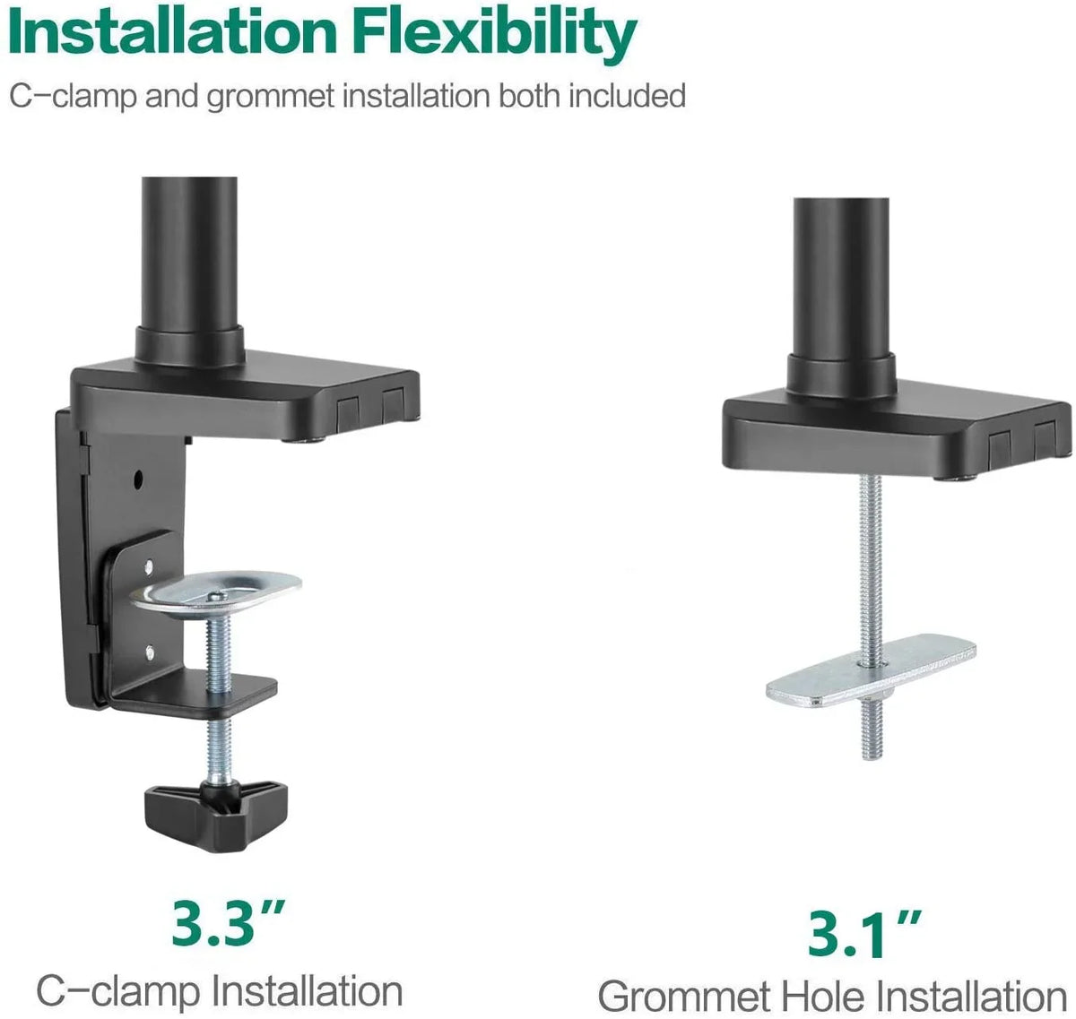 Premium Triple  Monitor Desk Mount Fully Adjustable Gas Spring Stand for Display up to 27 inch, 15.4lbs Weight Capacity