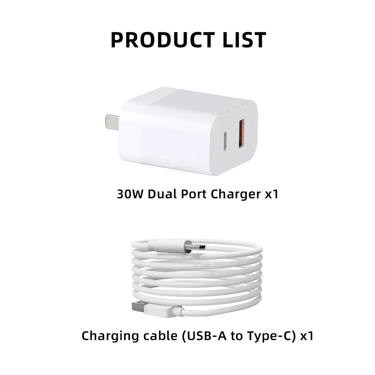 30W  Charger with Type-C Cable Dual-Port Charging for  Mini 2/Mini 3 Pro Charging Parts