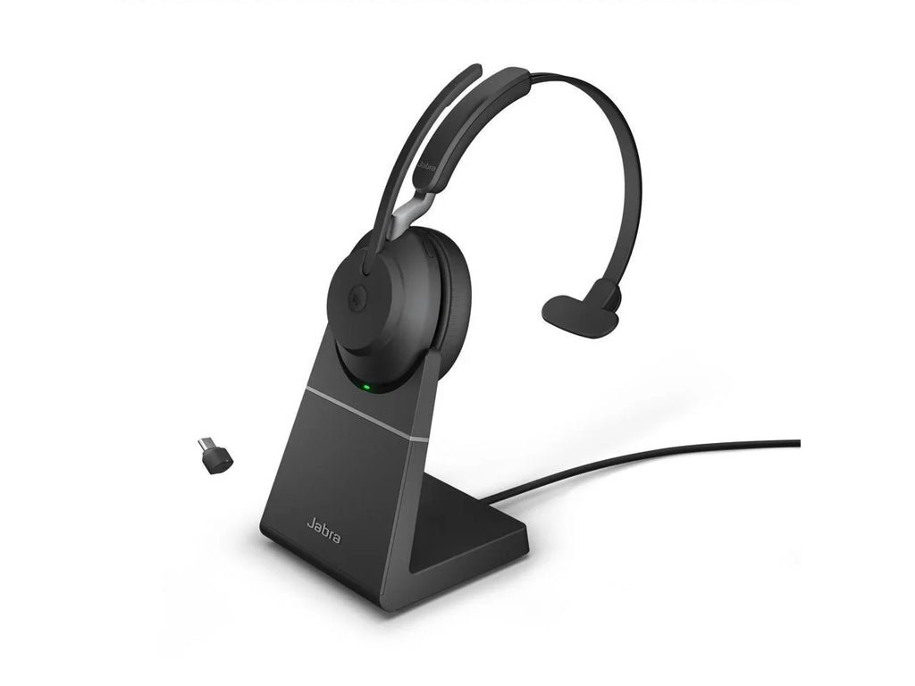 Jabra Evolve2 65 -C  Mono with Charging Stand - Black Wireless Headset / Music Headphones