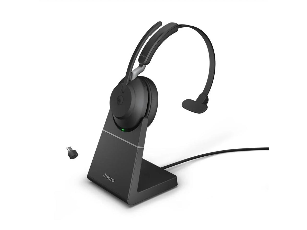 Jabra Evolve2 65 -C  Mono with Charging Stand - Black Wireless Headset / Music Headphones