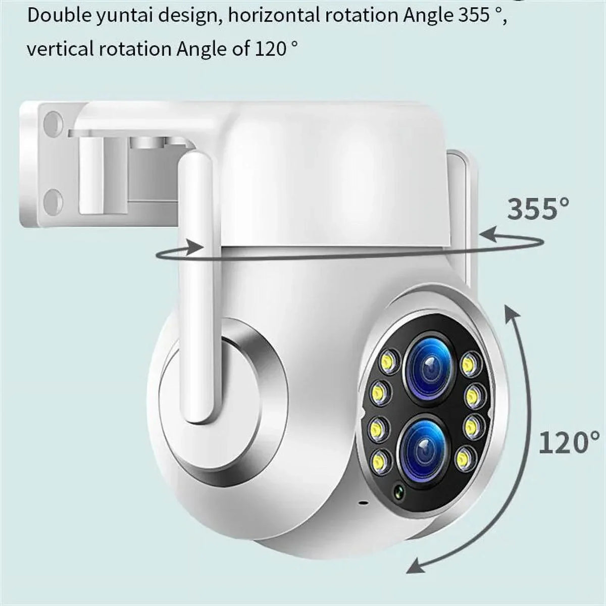 15x Zoom Outdoor Wireless Camera WiFi Surveillance Cameras 1080P Dual Lens Color Night Vision Audio Intercom  Security