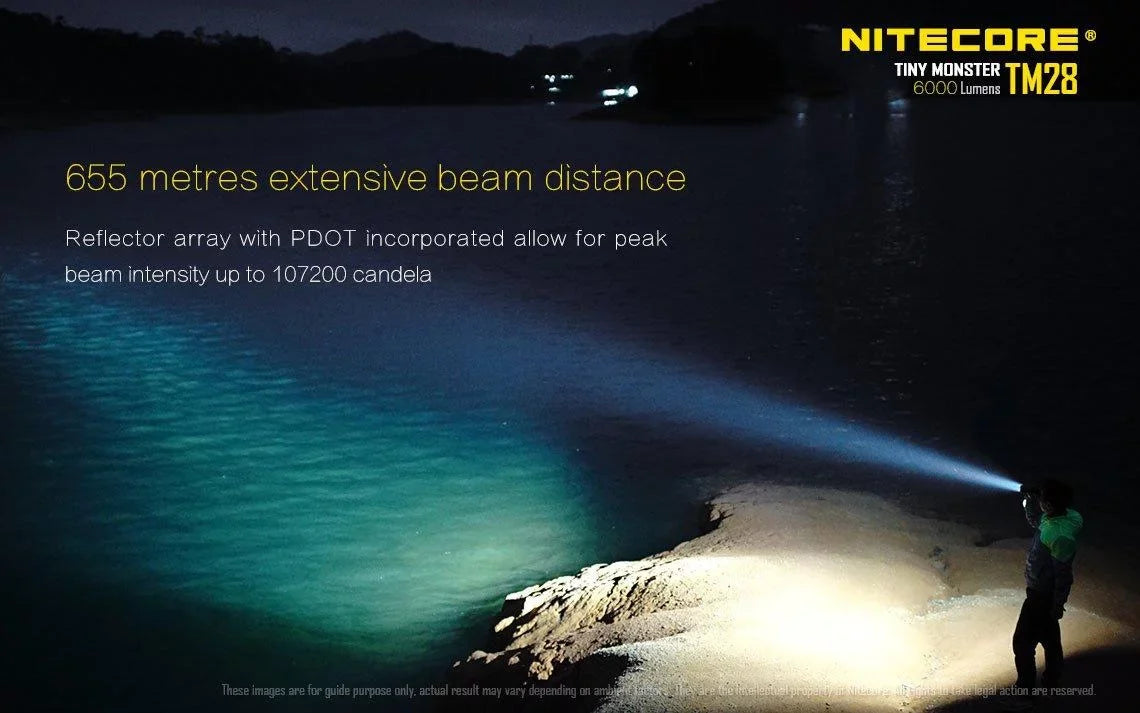 Outdoor Value Pack: Nitecore TM28 Searchlight  and  E4K Flashlight -Both can be Recharged on the go or at home