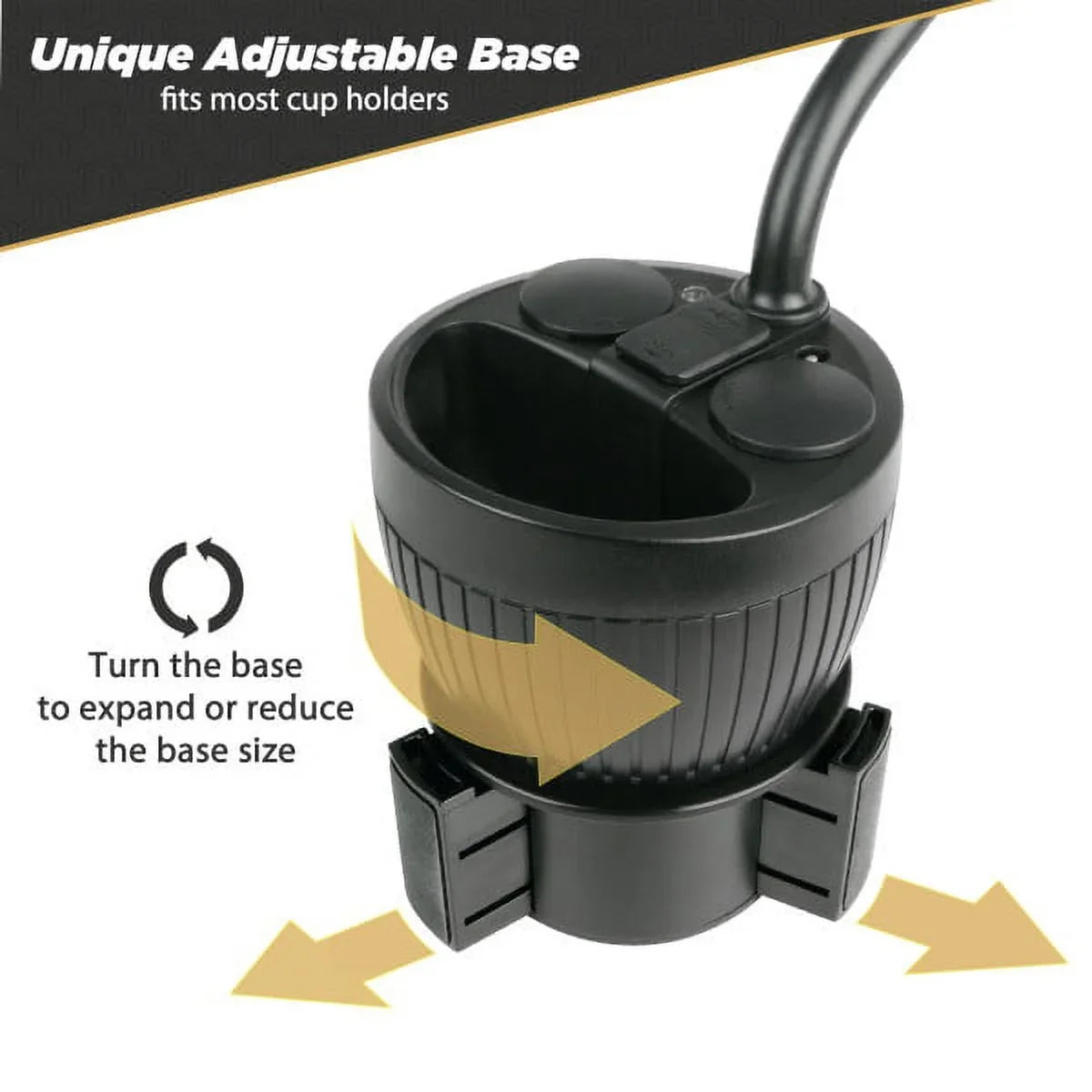 Scosche UH2PCUP Powerhub 4” Adjustable Arm and Cup Holder Car Mount Black