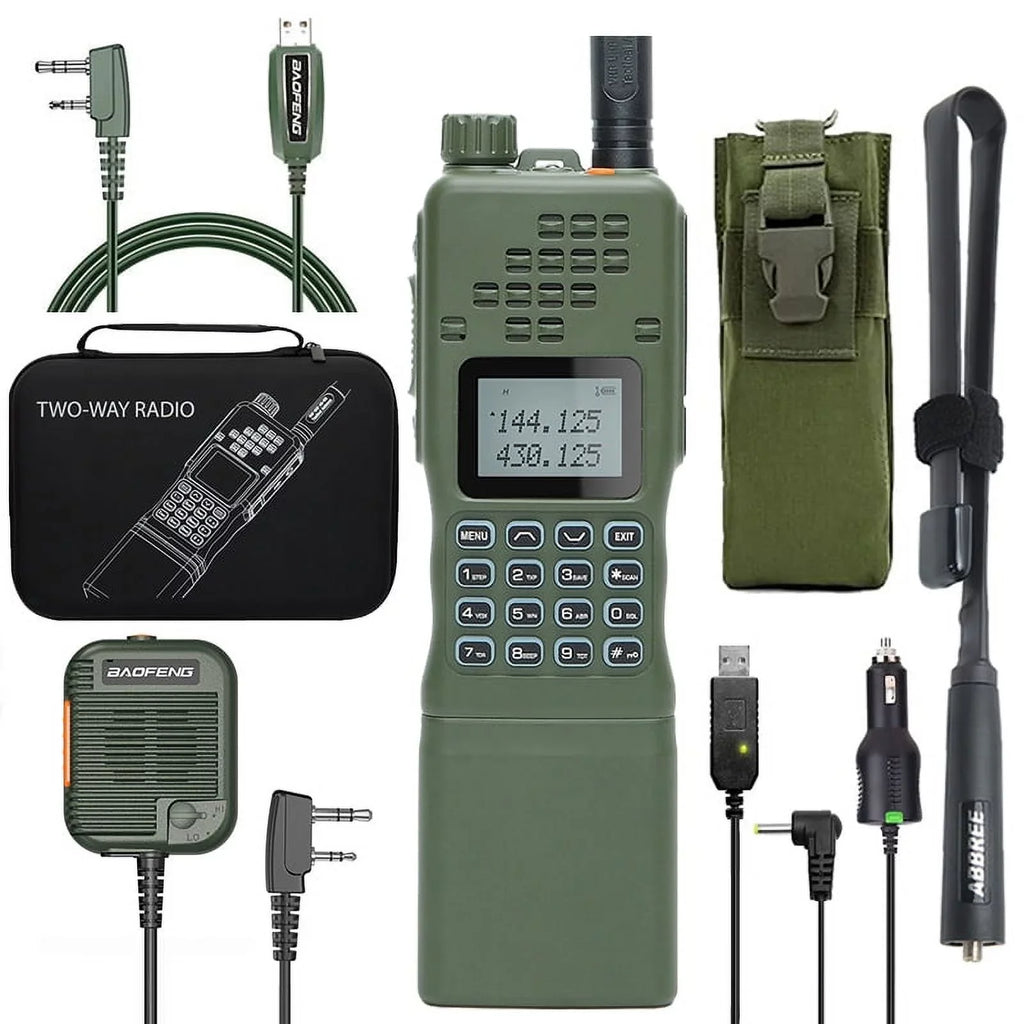 '-152 10W Powerful Ham Radio Portable Tactical Two Way Radio Long Range Walkie Talkie 12000mAh Battery with Extra Programming Cable Full Kits