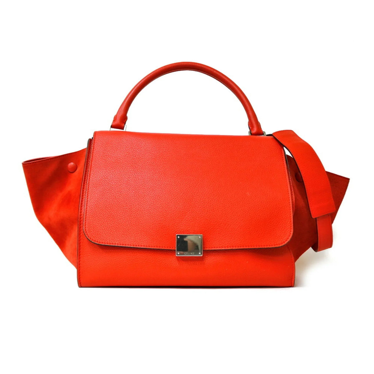 Pre-Owned Celine Trapeze Handbag Leather Orange Women's  (Fair)