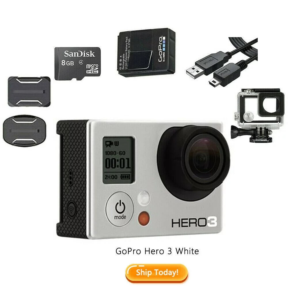 Cameras GoPro HERO3 White Edition 1080P Action Camera Wi-Fi Waterproof Camcorder