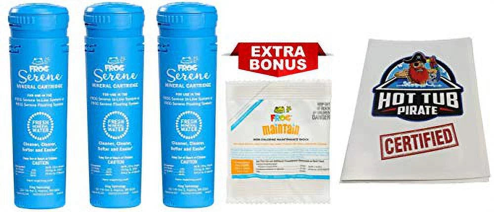 Serene Mineral Cartridge King Technology 01-14-3812 Replacement with Bonus Frog Maintain Non-Chlorine Shock (3-Pack)