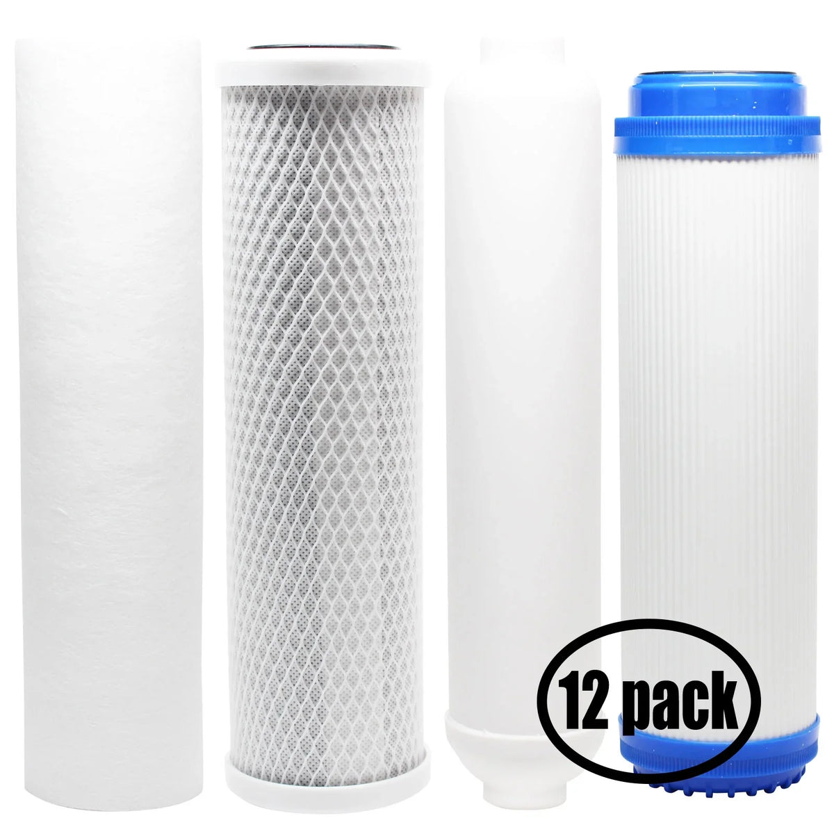 12-Pack Replacement for Filter Kit for Expres Water RODI10D  System - Includes Carbon Block Filter,  Sediment Filter,  Filter & Inline Filter Cartridge - Denali Pure Brand