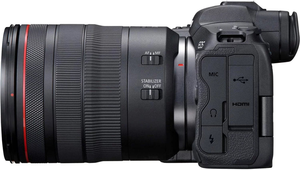 Camera bundle for Canon  R5 Mirrorless Camera with  24-105mm f/4 L   Lens + Shotgun Microphone with Video Kit Accessories (128GB, Tripod, Flash and More)